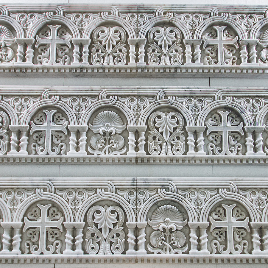 Carved Marble Architrave for Single-Tier Iconostasis