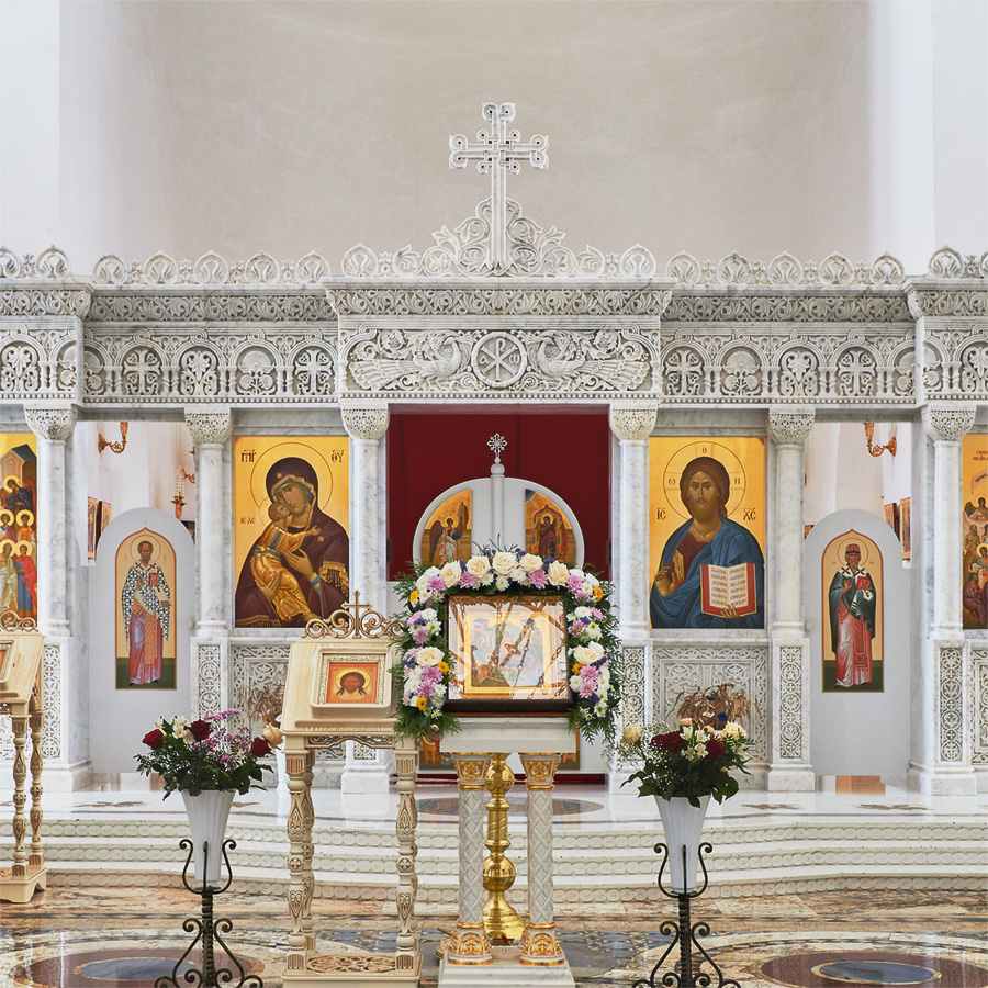 Marble iconostasis of the Church of the Icon of the Mother of God